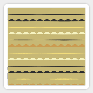 Stripes decor. gold. white. black. Magnet